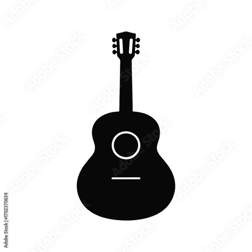 Guitar icon vector, flat minimal style