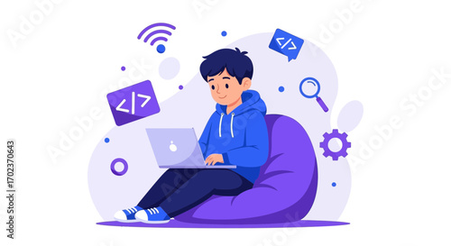 Developing Applications, Working Remotely, Code, Digital, Software, Online, Technology