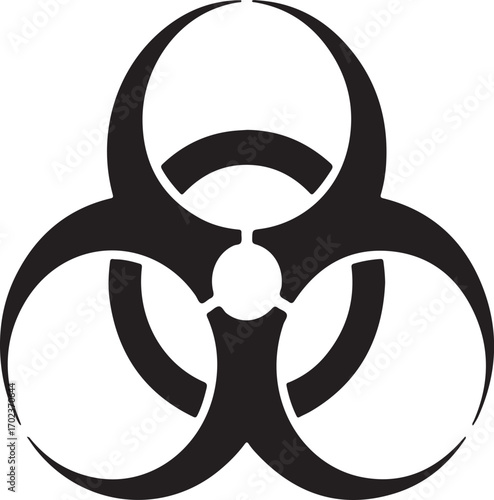 Black Biohazard Symbol on a White Background danger warning