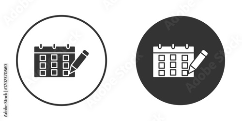 Calendar pen icon vector. simple design logo icons set