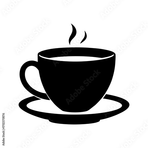 Vector Icon of coffee cup silhouette modern minimalist flat design