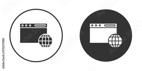 Browser icon vector. simple design logo icons set