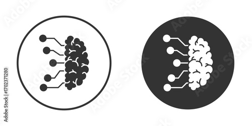 Brain circuit icon vector. simple design logo icons set