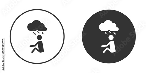 Anxiety or stress icon vector. simple design logo icons set
