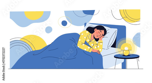 Dreamlike Slumber: A Serene Illustration of Deep Sleep and Peaceful Rest