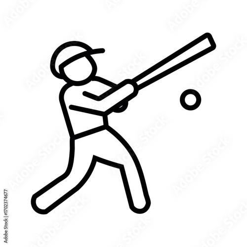 Baseball player swinging bat at ball batter