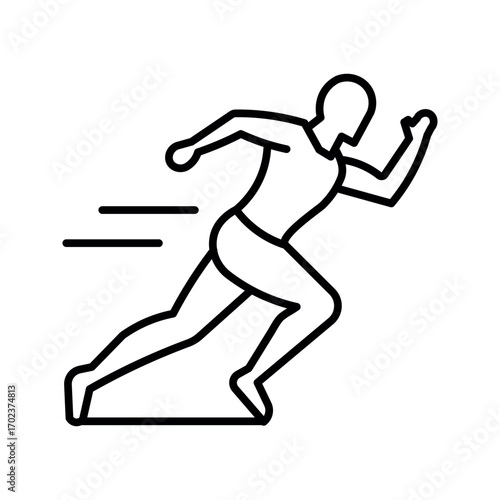 Running person motion lines athlete speed