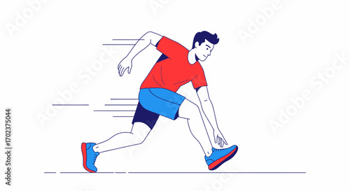 Energetic Athlete Sprinting at High Velocity, Displaying Passion and Speed in Motion