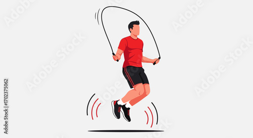 Energetic Athlete Skipping Rope During Workout Demonstrating Endurance and Fitness Perfectly