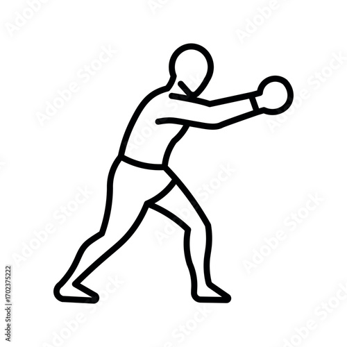 Boxer throwing punch with gloves boxing fighter