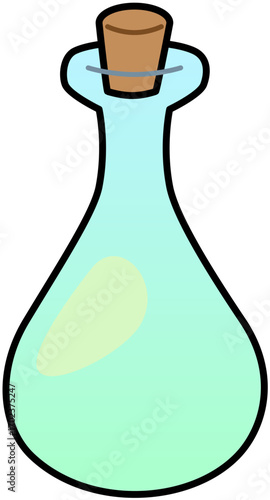 Potion Bottle Conical Green Cute Cartoon Illustration