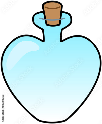 Potion Bottle Heart Blue Cute Cartoon Illustration
