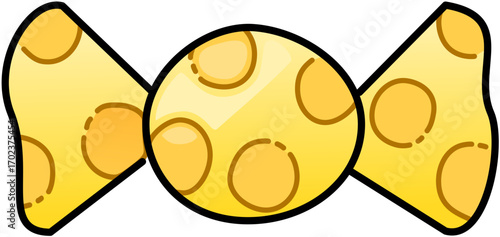 Polka Dot Wrapped Candy Halloween Cute Cartoon Illustration