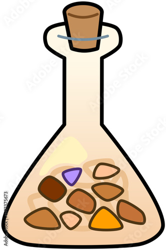 Potion Meteorite Stones Bottle Alchemy Cute Cartoon Illustration