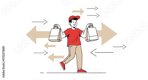 Fast Food Delivery Services: The Modern Courier Delivering Orders With Punctuality