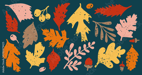 Autumn Falling Leaves Clip Art for Fall Background, maple leaf, dry leaf, autumn trees, flower vector, autumn leaves icon, or leaf logo in svg vector