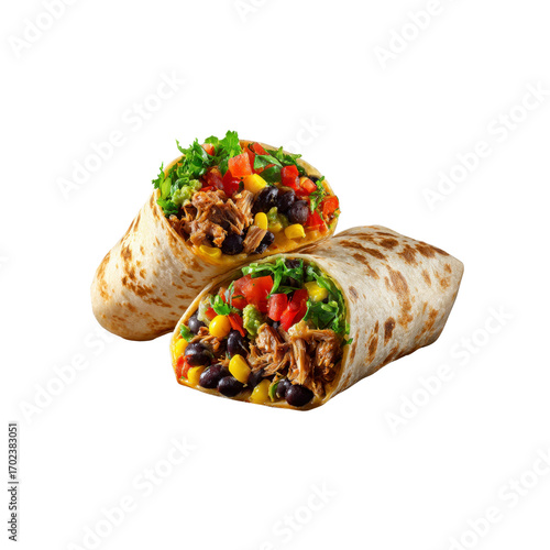 Delicious Pulled Pork Burrito with Black Beans, Corn, and Salsa