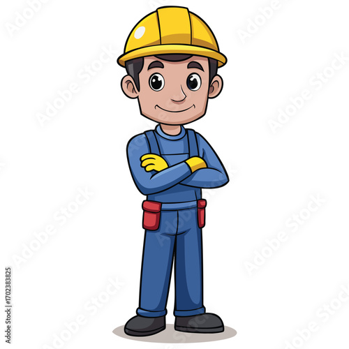 Hard Hat Construction Worker Illustration