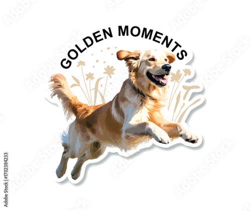 Playful Golden Retriever in a Golden Moment