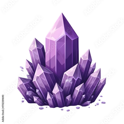 A cluster of radiant amethyst crystals, shimmering with captivating allure and vibrant purple hues.