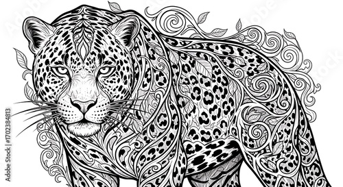 Majestic Leopard with Ornate Patterns.