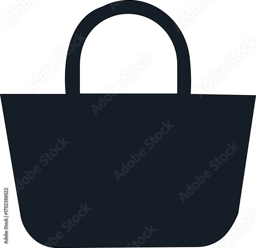 Shopping Bag Icon, Classic black shopping bag icon symbolizing retail, commerce, and consumerism for modern businesses, Shopping bag icon for food, Black tote bag shopping bag