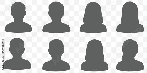 Konstfotografi Silhouette head, avatar face, person icon people
