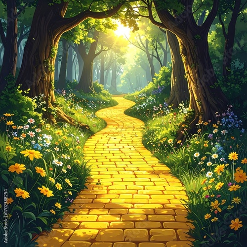 Enchanted yellow brick road