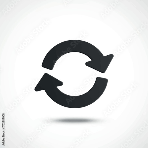 Free Download Black Refresh Reload Circular Arrow Symbol on White Background - Minimalist 2D Vector Illustration for Update Functionality - GFXLoad