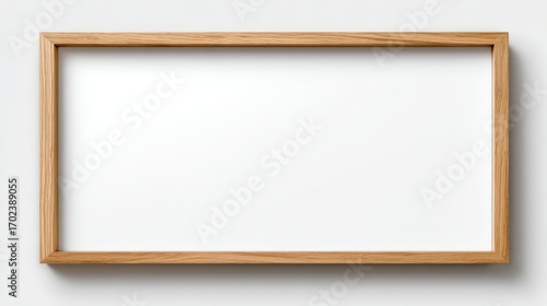 Minimalist Wooden Frame Mockup on White Background for Art, Photos, or Display - Horizontal
