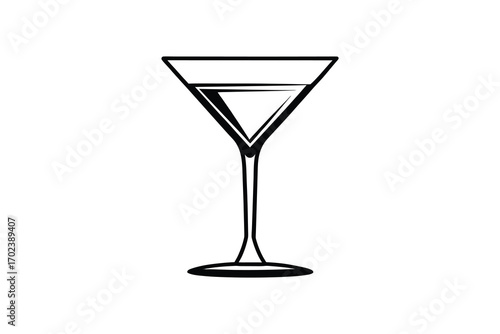 a martini glass with elegant lines and minimalist design silhouette