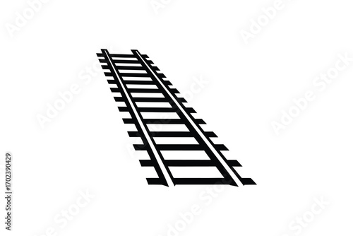 railway tracks stretching into distance with bold silhouette