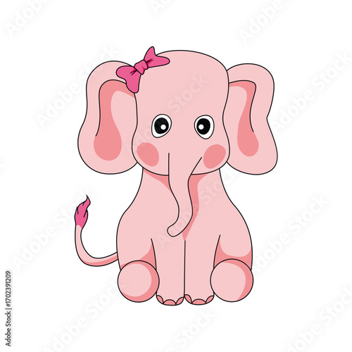 cute baby elephant cartoon design.