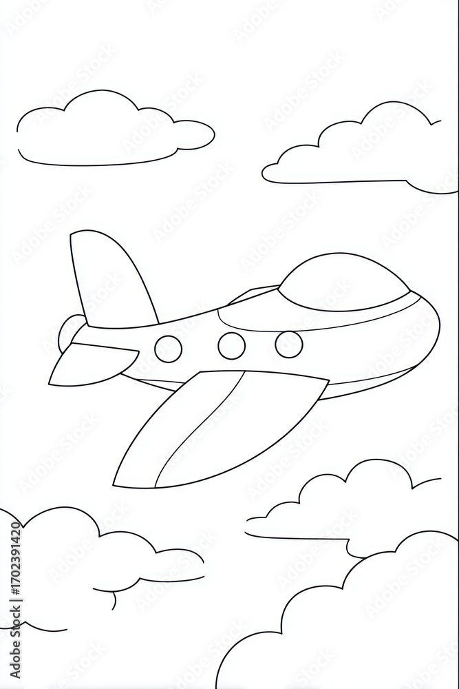 Fototapeta premium Airplane coloring page