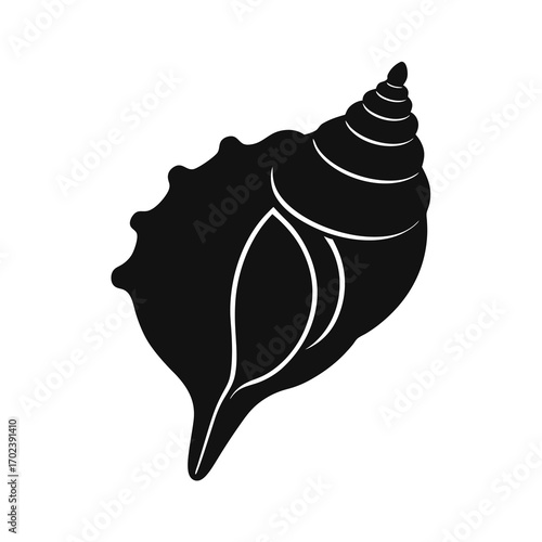 Conch Shell  (Shankha ) Silhouette – Auspicious Indian Festival Symbol