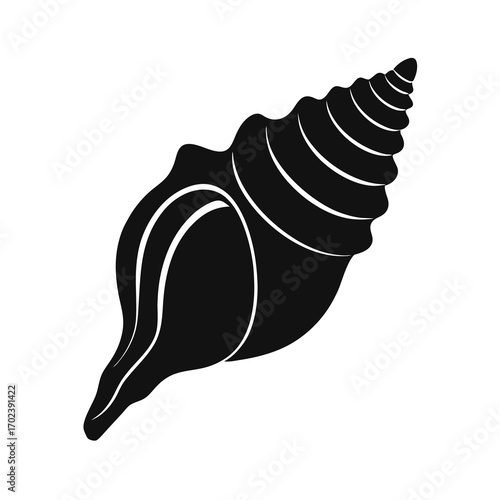  Conch Shell  (Shankha ) Silhouette – Auspicious Indian Festival Symbol