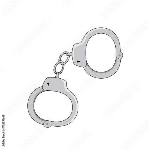 handcuffs cartoon design. cop equipment.