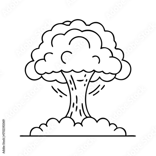 a nuclear explosion icon . War  Bomb Explosion Illustration