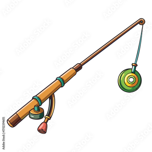 Classic Fishing Rod Illustration