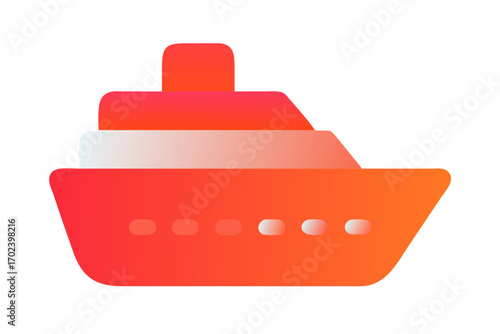 Modern cruise ship illustration with gradient colors on a black background