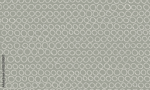 Abstract doodle background of random hand drawn circles in soft colors