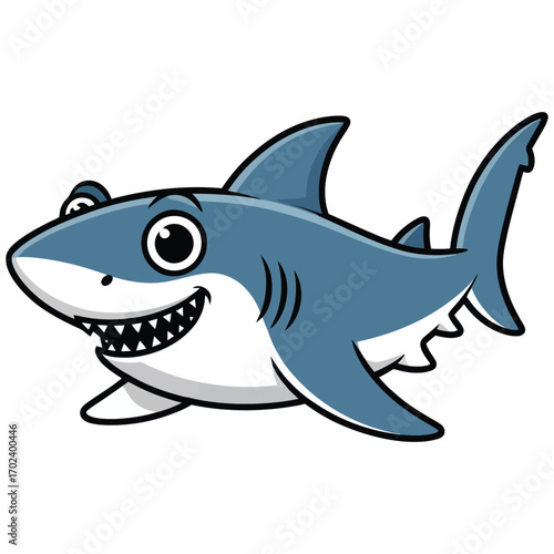 shark cartoon isolated on white