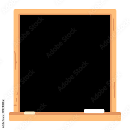 Illustration of a Blank Chalkboard with Chalk Pieces for Educational or Design Purposes