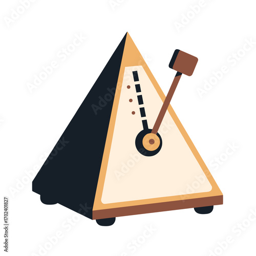 Illustration of a Metronome with a Swinging Arm for Timekeeping in Music Practice