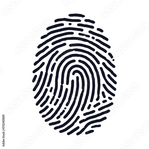 Detailed Black and White Fingerprint Illustration for Security and Identification Purposes
