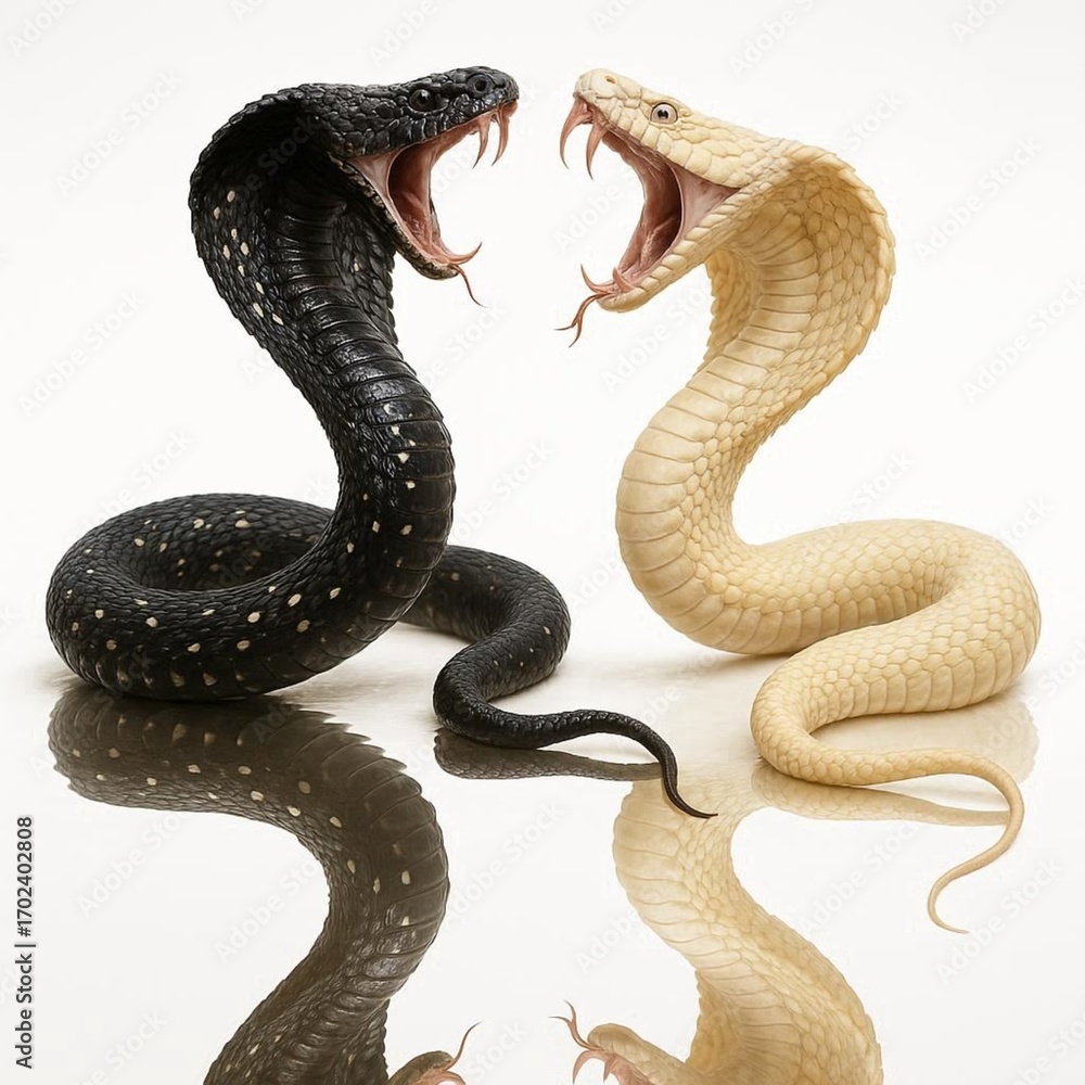 Fototapeta premium Titanocobra clashing in a fight