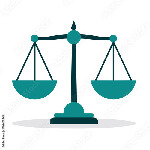 Teal Justice Scale Illustration Symbolizing Fairness and Balance in Legal Matters