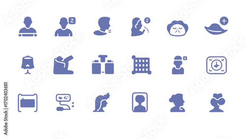 Workplace Mental Wellness UI Icons – Minimal Vector for Burnout Tracker, HR Support & Stress Relief