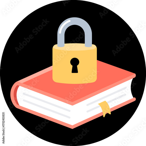 Secure Knowledge: Padlock on a Book Illustrating Information Security and Data Protection Concepts