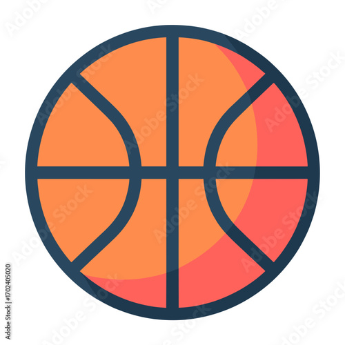 Orange Basketball with Blue Lines Vector Illustration for Sports and Recreation